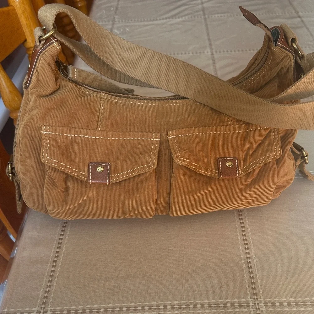 Fossil Corduroy Shoulder Bag with Floral Patch - Picture 2 of 4